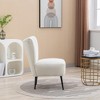 Living Room Chairs, Armless Accent Chair with Rubber Wooden Legs Modern Upholstered Corner Side Chair for Living Room, Bedroom, Office, Hotel - 3 of 4