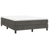 vidaXL Bed Frame Platform Bed Mattress Foundation Bedroom Furniture Velvet - Dark Gray Full 9.8" - 2 of 4