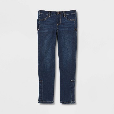 Girls' Adaptive Jeans - Cat & Jack™ Dark Wash