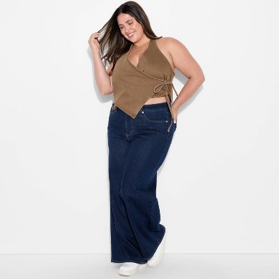 Women's Denim Wrap Halter Top - Wild Fable™