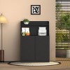 APRILSOUL Large and Tall Litter Box Enclosure, Modern Wooden Litter Box Furniture for XL Litterbox with Open Shelf as Sideboard Cabinet - 3 of 4