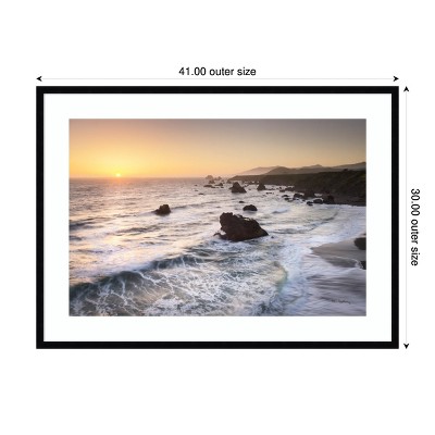 Sonoma Coast Sunset Black Wood Framed Landscape Print