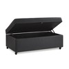Lyngins Modern Large Sofa Storage Ottoman with Wheels, Linen Fabric Storage Bench, Couch Ottoman with Storage, Work as Coffee Table, 400 lbs Capacity - 3 of 4
