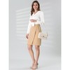 Allegra K Women's Satin Tie Neck Long Sleeve Solid Color Elegant Office Shirt - 3 of 4