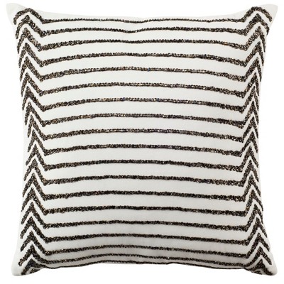 Emilia Stripe Pillow - Crème - 18" x 18" - Safavieh