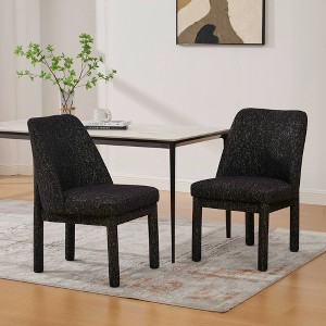 Dolonm Chenille Upholstered Dining Chair with Solid Wood Frame ,Geometric Backrest for Kitchen, Dining Room - 1 of 4