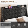 Upholstered Bed Frame with Tufted Wingback Headboard – Elegant, Noise-Free Design, Easy Assembly in Blue - 3 of 4