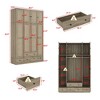 Famapy Rattan-Insert Wood Wardrobe Armoire: Multi-Zone Storage + Drawers – Spacious Organizer for Clothes - 4 of 4