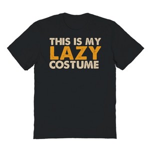 Rerun Island Men's Lazy Costume Yellow Halloween Short Sleeve Graphic Cotton T-Shirt - 1 of 2
