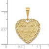 Black Bow Jewelry 14k Yellow Gold For My Wonderful Sister Heart Pendant, 20mm - 4 of 4