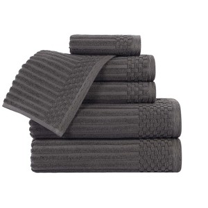 Modern Ribbed Cotton  Assorted Towel Set by Blue Nile Mills - 1 of 4
