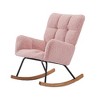 Modern Rocking Chair With High Backrest Armrests Ergonomic Design Lounge Recliner Chair For Living Room Bedroom Playroom - 2 of 4