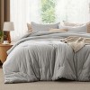 Bedsure Comforter Set – Cotton Fabric with Microfiber Fill, All-Season Bedding - 2 of 4