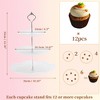 Unique Bargains 3 Tier Dessert Cupcake Stand Round with Tiered Serving Tray for Donuts Fruits White Silver Tone - 2 of 4