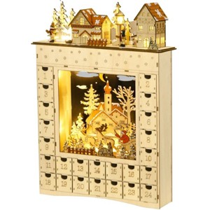 TopComfy Decorative Holiday Scene Props Christmas Advent Calendar Countdown to Christmas Table Decoration for Home, Multicolored, 16.15"*5.52"*22.06" - 1 of 4