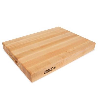 John Boos Edge-Grain Maple Reversible Cutting Board with Handles, 24 x 18