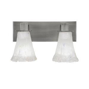 Toltec Lighting Apollo 2 - Light Vanity in  Graphite with 5.5" Fluted Frosted Crystal Shade - 1 of 1