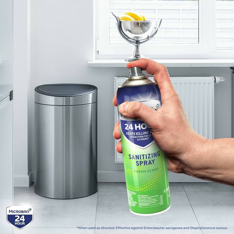 Microban Fresh Scent 24 Hour Disinfectant Sanitizing Spray - 15 fl oz, 4 of 18