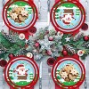 30Pcs Christmas Party Tableware Set 7 and 9 Inch Elk Claus Paper Plates 3.5 Inch Paper Cup Cute Xmas Disposable Cups for Xmas Holiday Dinner Supplies - 4 of 4