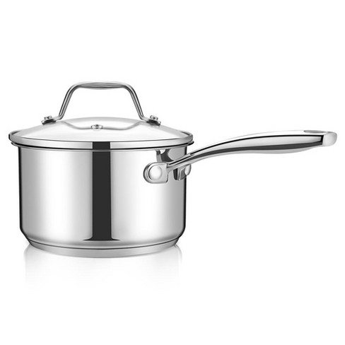Nutrichef Stainless Steel Cookware Saucepan - 2 Quart, Heavy Duty