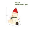 LuxenHome 2.3Ft Jolly Snowman with Red Santa Hat Outdoor Holiday Decoration with Lights White, Red, Green, Black - 2 of 4