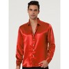 Lars Amadeus Men's Satin Point Collar Long Sleeve Button Down Dress Shirts - 3 of 4