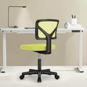Lyngins Low-Back Ergonomic Mesh Office Chair, 360° Swivel Armless Desk Chair with Adjustable Height & Removable Cushion, Swivel Rolling Computer Chair - 1 of 4