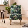 FERPIT Floral Leaf Print Accent Chair Armless Lounge Chair With Cushion Pillow For Living Room Bedroom - 3 of 4