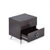 GlasFlength Nightstands Nightstand Modern Bedside Table Accent Bedside End Table with 2 Drawers for Bedroom Modern, Brown, 17"*20"*20" - 4 of 4