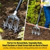 Itopfox Rotary Cultivator Hand Tiller with Detachable Aluminum Tines Manual Garden Tool for Soil Cultivation Reseeding Grass & Flower Bed Maintenance - 4 of 4