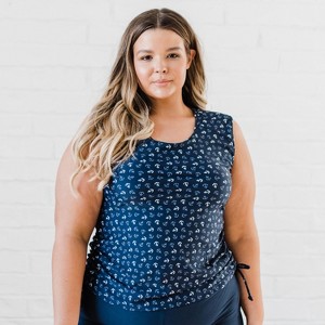 Calypsa Women's Plus Size Closed Back UPF 50+ Tankini Maya Swim Top - 1 of 4
