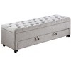 Sapphtopaz Modern Ottoman with Storage&Drawer Upholstered Shoe Bench with Tufted Top Seat Functional Entryway Bench for Living Room,Bedroom - 2 of 4