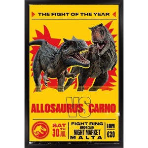 Trends International Jurassic World: Dominion - Allosaurus Vs Carno Framed Wall Poster Prints - 1 of 4