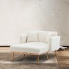 APRILSOUL Teddy White Fashionable and Classic Style Chaise Lounge Chair, 3-Level Adjustable Backrest, Removable Cover - 2 of 4