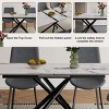 59" Modern Gold Expandable Dining Table Set with Stone Top & Gold Metal Base, Seats 8 with PU Upholstered Chairs for Apartment-3irtyhousy - 3 of 4