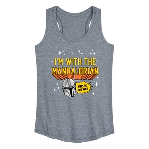 Women's - Star Wars - The Mandalorian Im With Mando Graphic Racerback Tank - 1 of 4