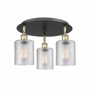 Cobbleskill - 3 Light Flush Mount In Art Deco Style-9.63 Inches Tall and 17.75 Inches Wide - 1 of 1