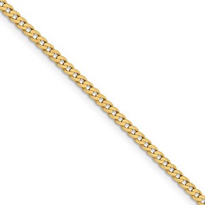 Black Bow Jewelry 2.25mm 14k Yellow Gold Solid Beveled Curb Chain Necklace - 1 of 4
