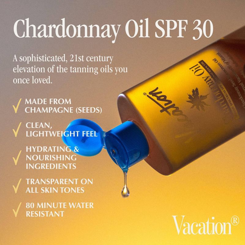 Vacation Chardonnay Oil Sunscreen - SPF 30 - 3.4 fl oz, 3 of 10