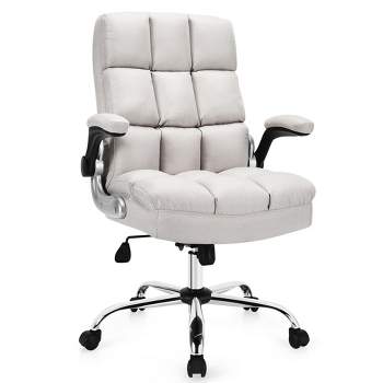 Costway High Back Big & Tall Office Chair Adjustable Swivel w/Flip-up Arm