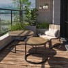 LOVMOR 27.6”Nesting Round Coffee Table Set of 2 w/Sturdy Metal Frame,End Table Side Tables for Living Room,Bedroom,Balcony,Yard - 3 of 4