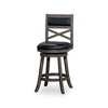 NicBex Dining Chairs Upholstered Chair Counter Height Chairs Black X-Back Swivel Chair Leather Seat for Kitchen - 3 of 4