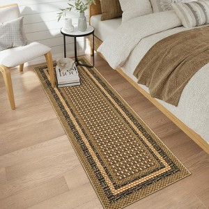 Washable Rugs for Living Room, Non Slip Modern Border Area Rug - 1 of 4