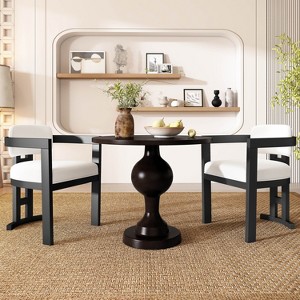 Christopher Knight Home Jace 3 Piece Birch Wood and Aluminum Upholstered Dining Set - 1 of 4