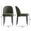 Upholstered Dining Chairs with Linen Blend Fabric and Metal Legs, Modern Armless Side Chairs for Dining Room-Maison Boucle - 4 of 4