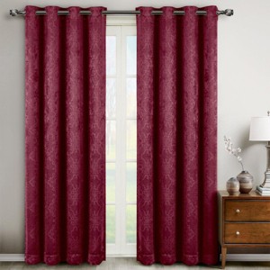 Egyptian Linens Bella Blackout Weave Paisley Grommet Curtain Panels (Set of 2) - 1 of 4