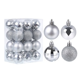 Unique Bargains Acrylic DIY Craft Party Christmas Tree Ornament Hanging Balls 1.57" 24 Pcs - 1 of 4
