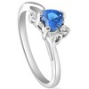 Pompeii3 1/3Ct Heart Shaped Blue Sapphire & Diamond Ring in White, Yellow, or Rose Gold - 2 of 4
