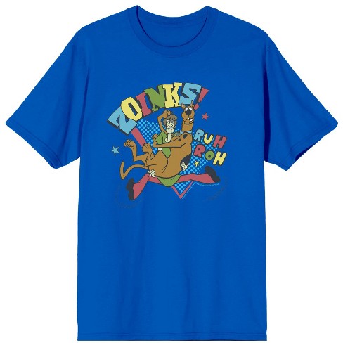 Scooby-doo Zoinks Ruh Roh Men's Blue Crew Neck Short Sleeve Tee-xxl ...