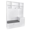 CAVINAS Freestanding Coat Racks with Bench and Cushion,Hall Tree with 3 Hooks and Shoe Storage,Entryway Furniture for Hallway,White - 4 of 4